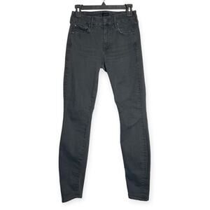 MOTHER The Looker Skinny Jeans SIZE 25 x 29 Not Guilty Black Stretch Denim USA